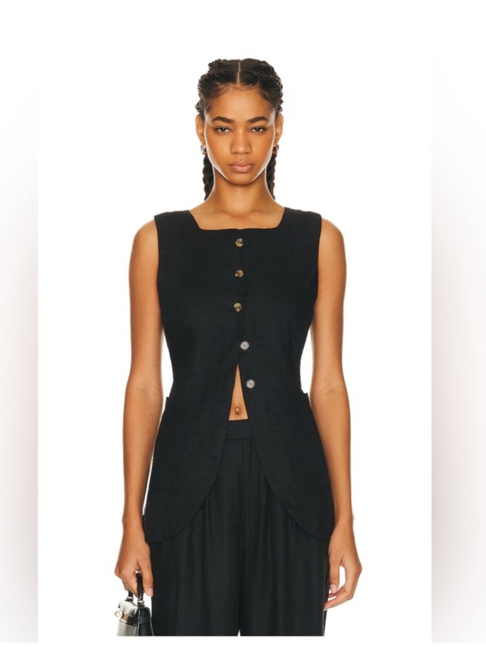 Posse Black Sleeveless Vest Top